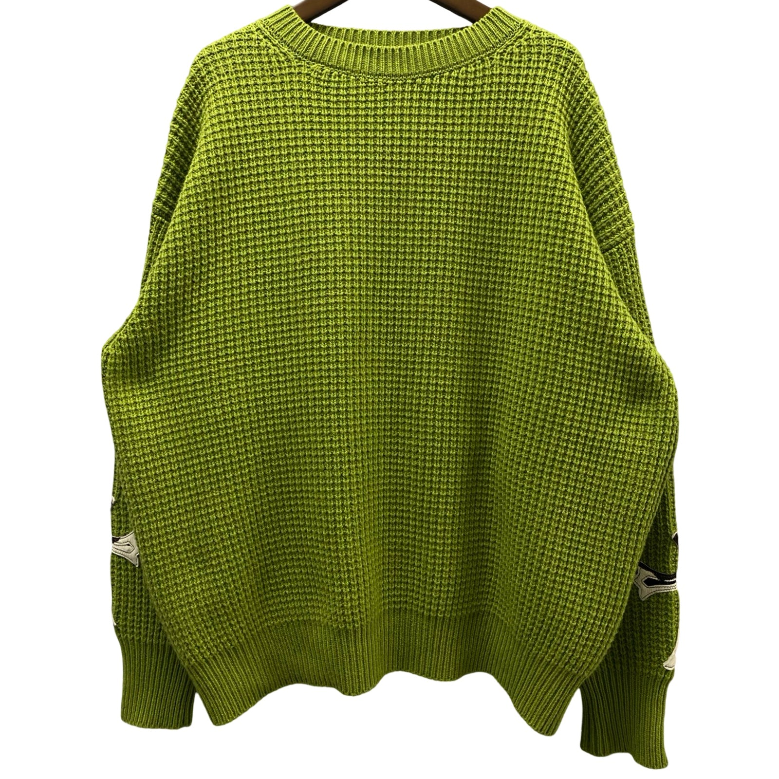 CHROME HEARTS YNOT Unborn Calf Cross Patch Cashmere Knit Sweater Size S