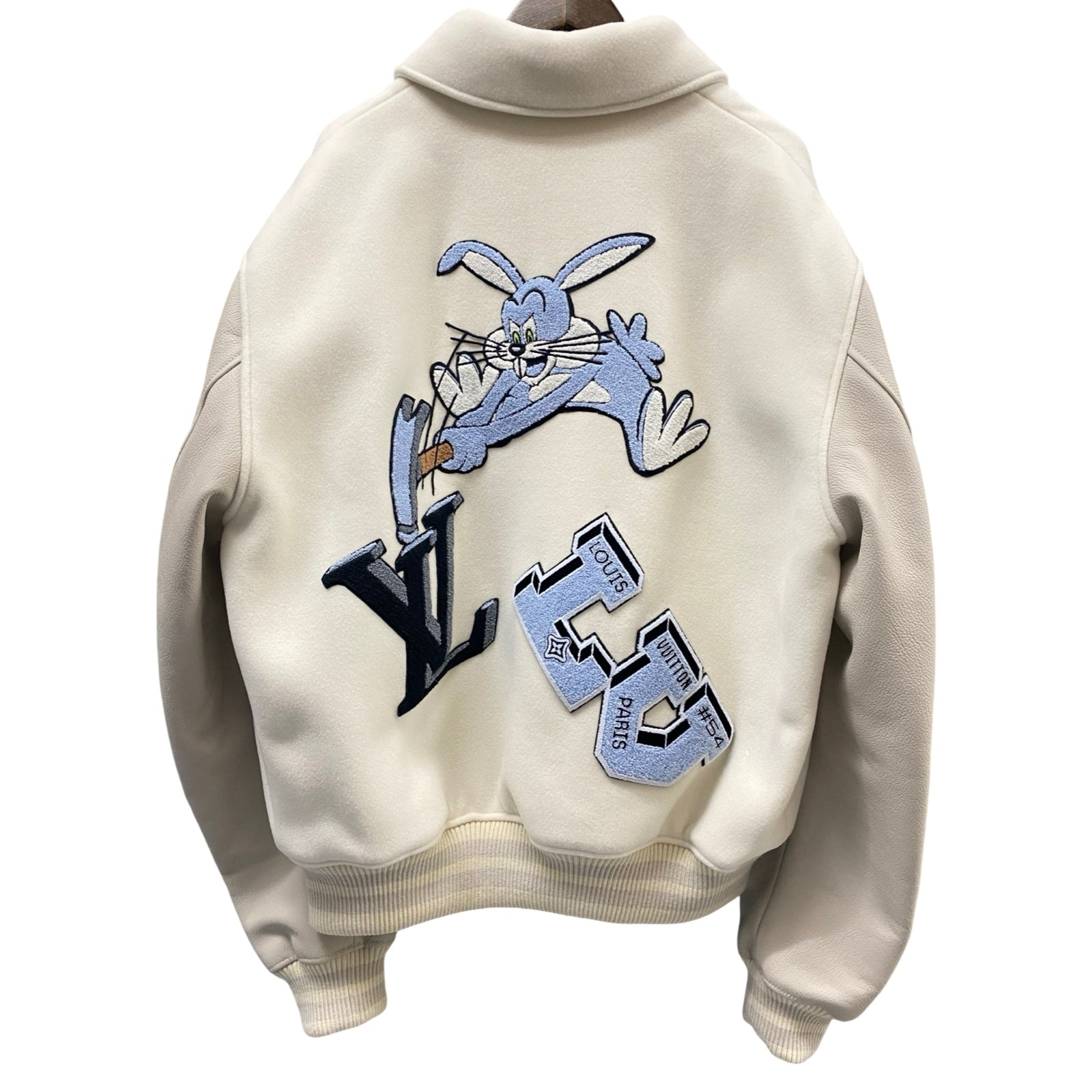 LOUIS VUITTON 2022AW Multi Patch Mixed Leather Varsity Jacket 1AAGKF Size 58