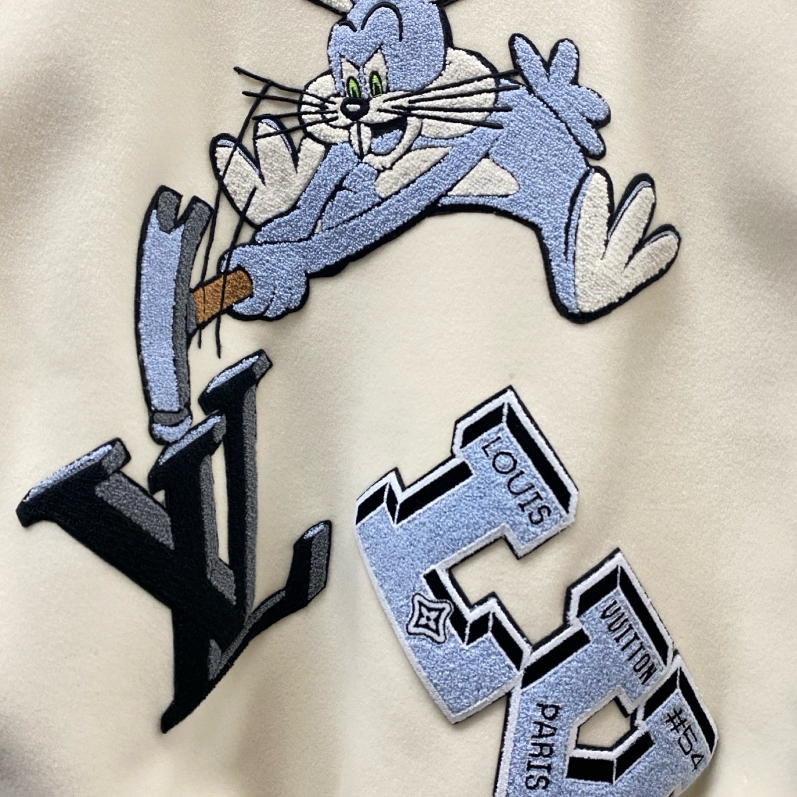 LOUIS VUITTON 2022AW Multi Patch Mixed Leather Varsity Jacket 1AAGKF Size 58