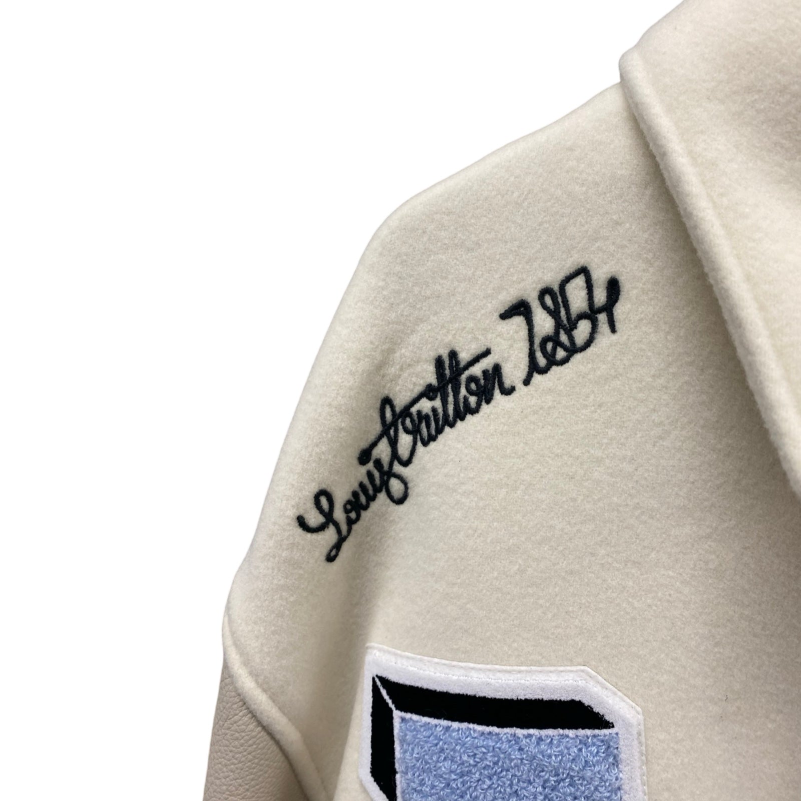 LOUIS VUITTON 2022AW Multi Patch Mixed Leather Varsity Jacket 1AAGKF Size 58