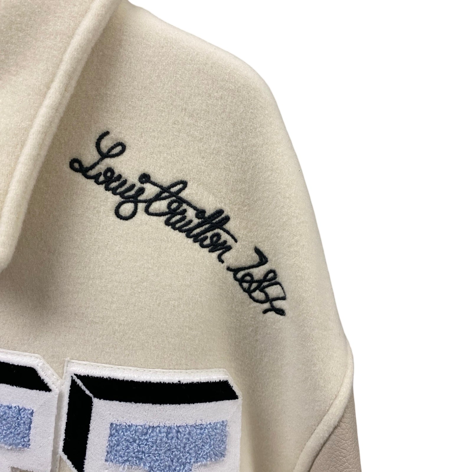 LOUIS VUITTON 2022AW Multi Patch Mixed Leather Varsity Jacket 1AAGKF Size 58