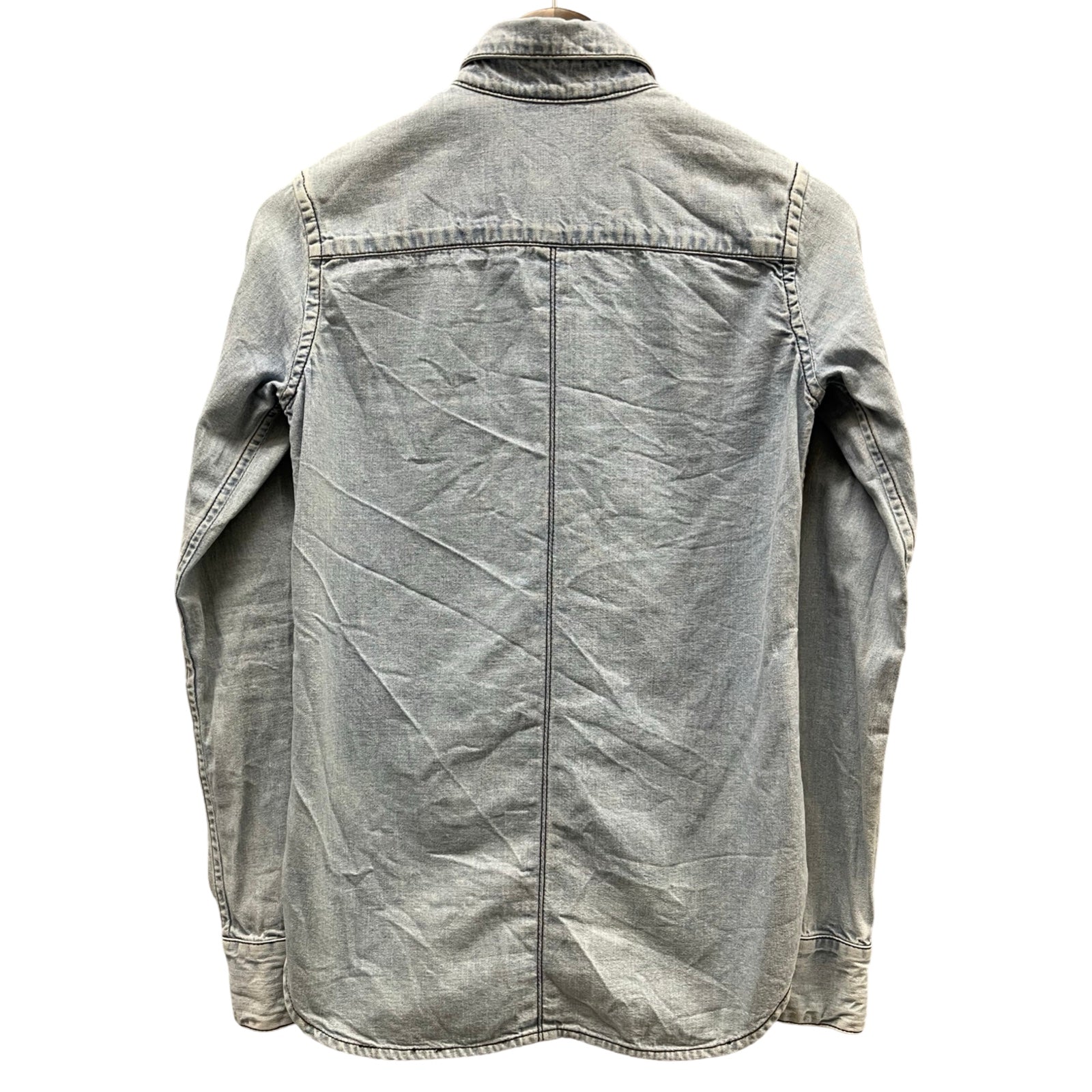 CHROME HEARTS YNOT Leather Cross Patch Denim Shirts Size XS