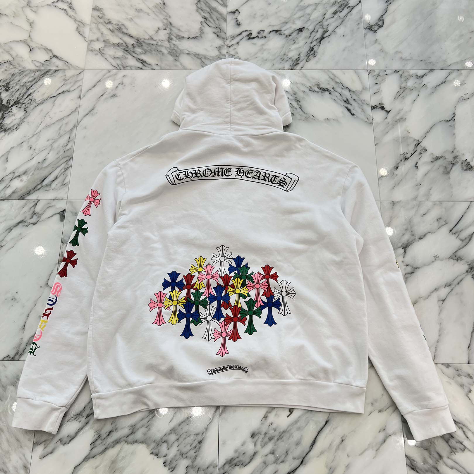 CHROME HEARTS 2022SS MLTCOL CEM CRS Pullover Hoodie Size L クロムハーツ マルチカラー セメタリークロス プルオーバーフーディ サイズL