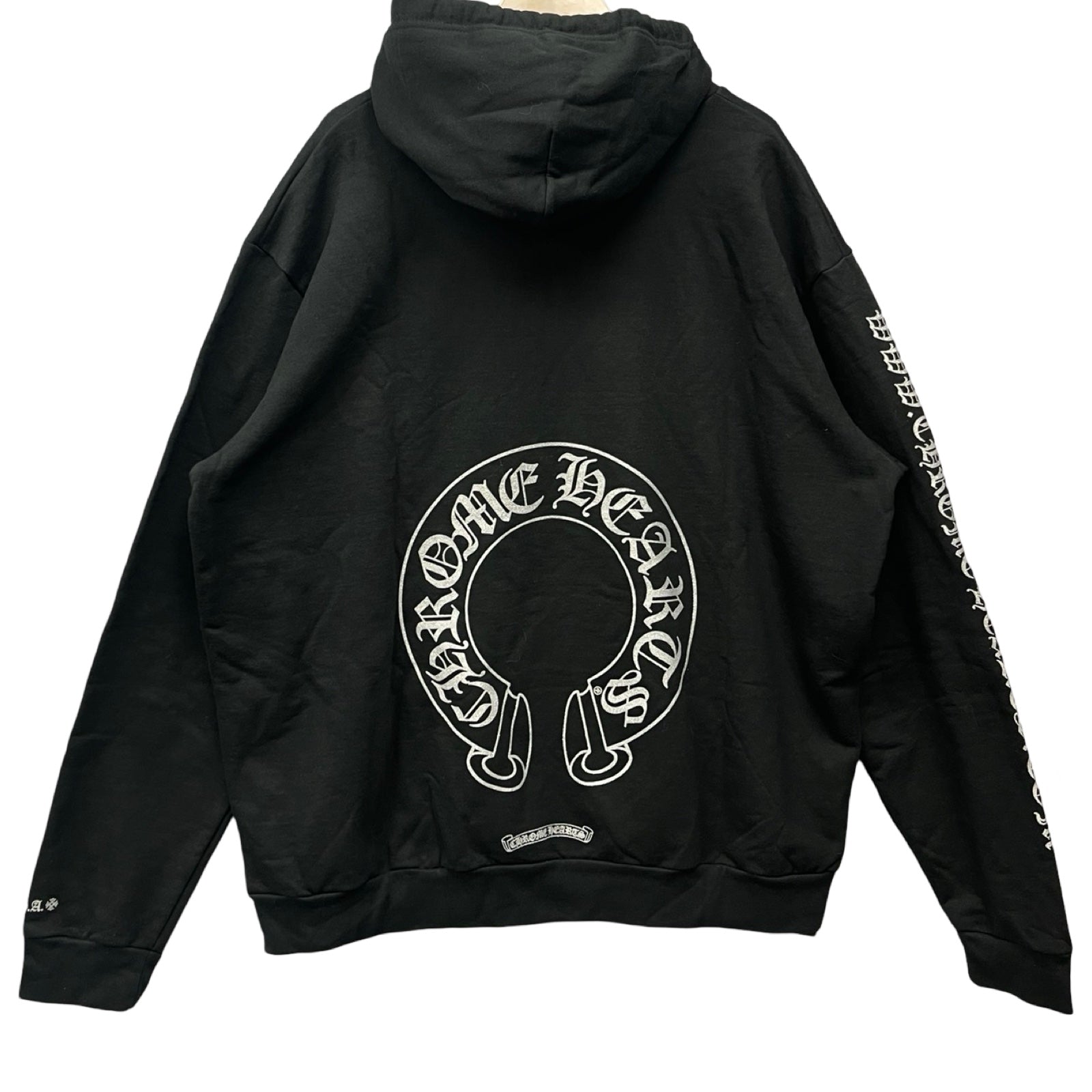 CHROME HEARTS 2024SS Silver Glitter Horseshoe Pullover Hoodie Size L
