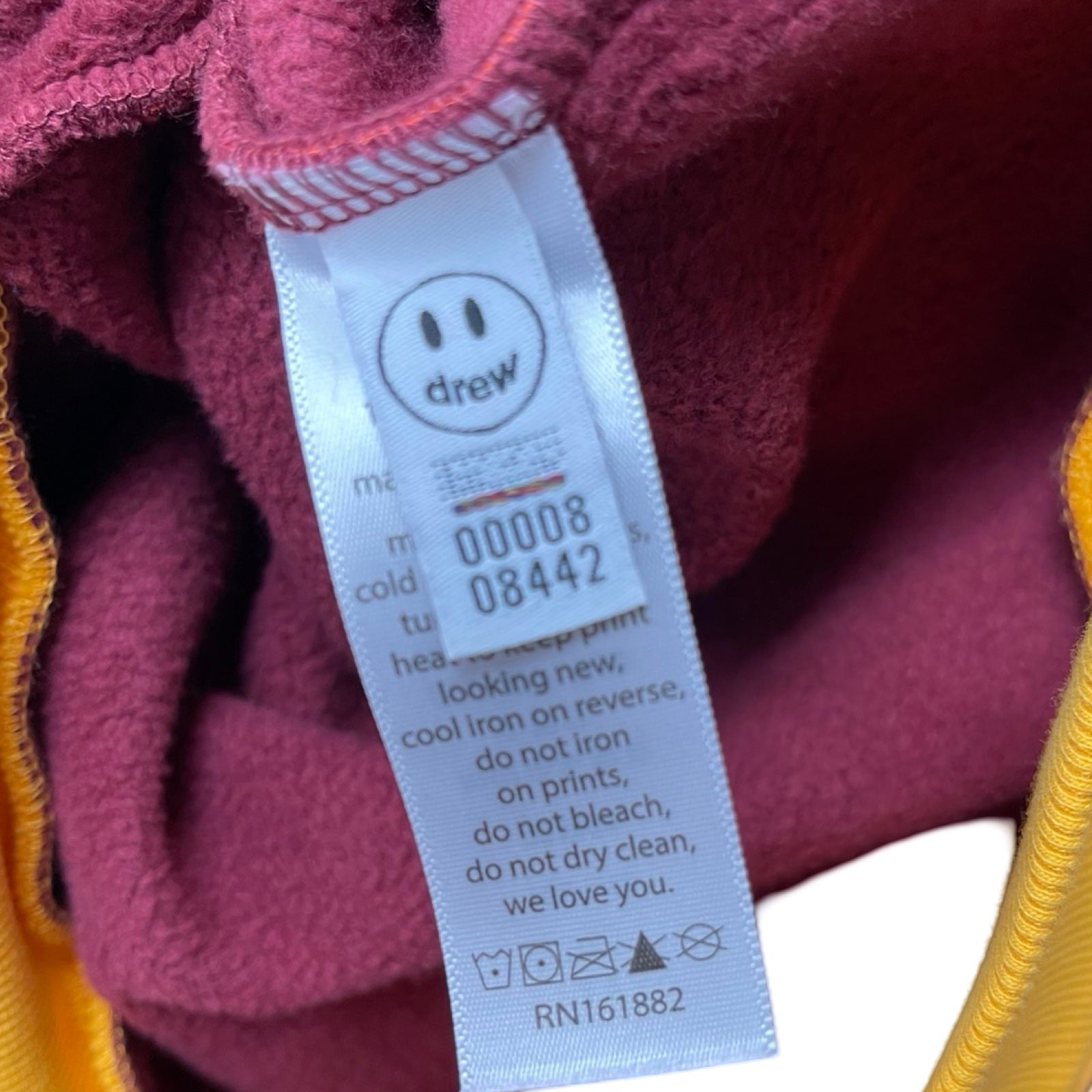 Drew House 2022AW Secret Fire Oversized Hoodie Burgundy Size L