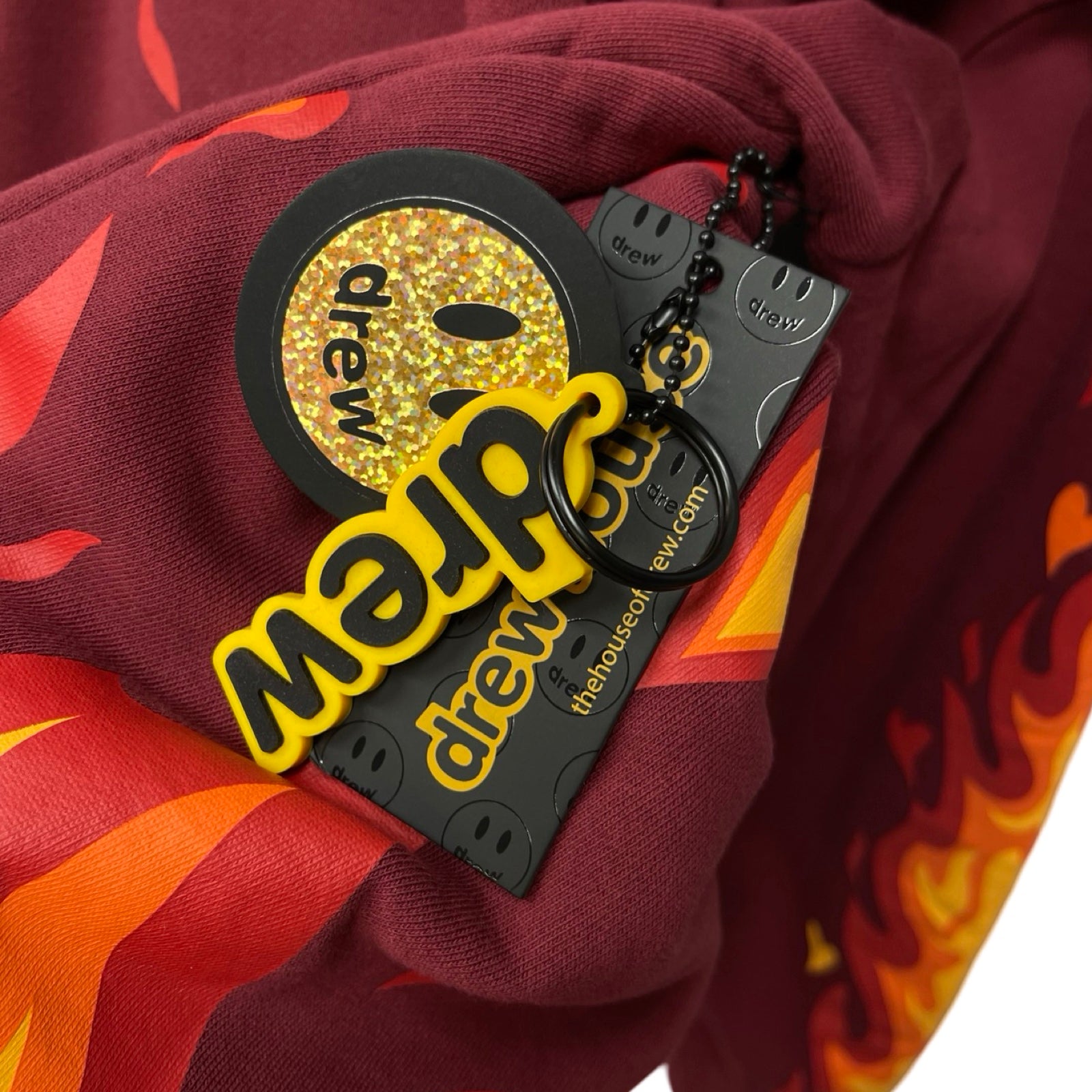 Drew House 2022AW Secret Fire Oversized Hoodie Burgundy Size L