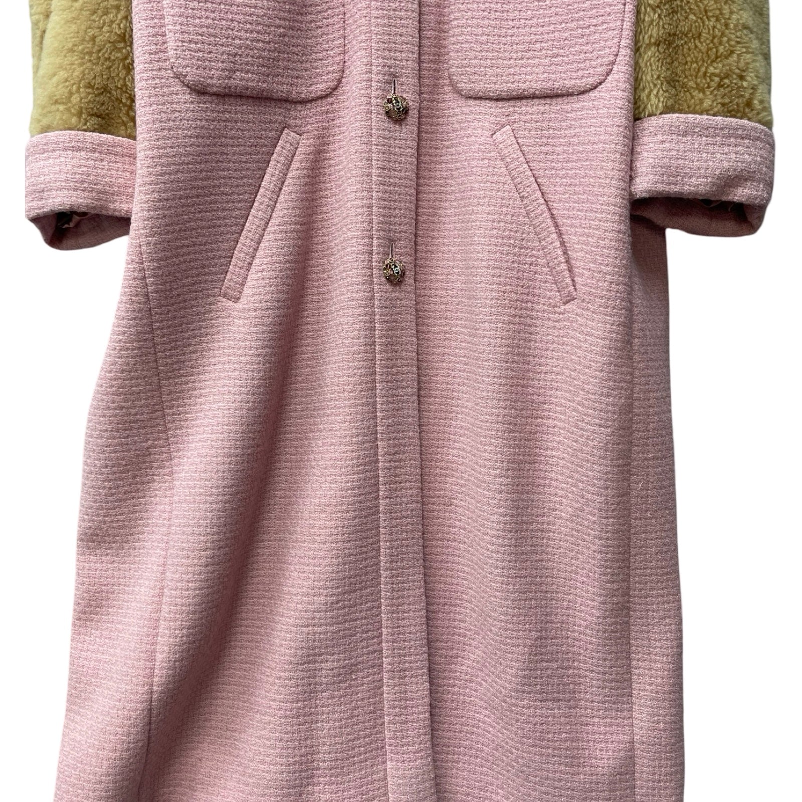 CHANEL CC Mark Wool Tweed Coat P73640V64546 Size 50