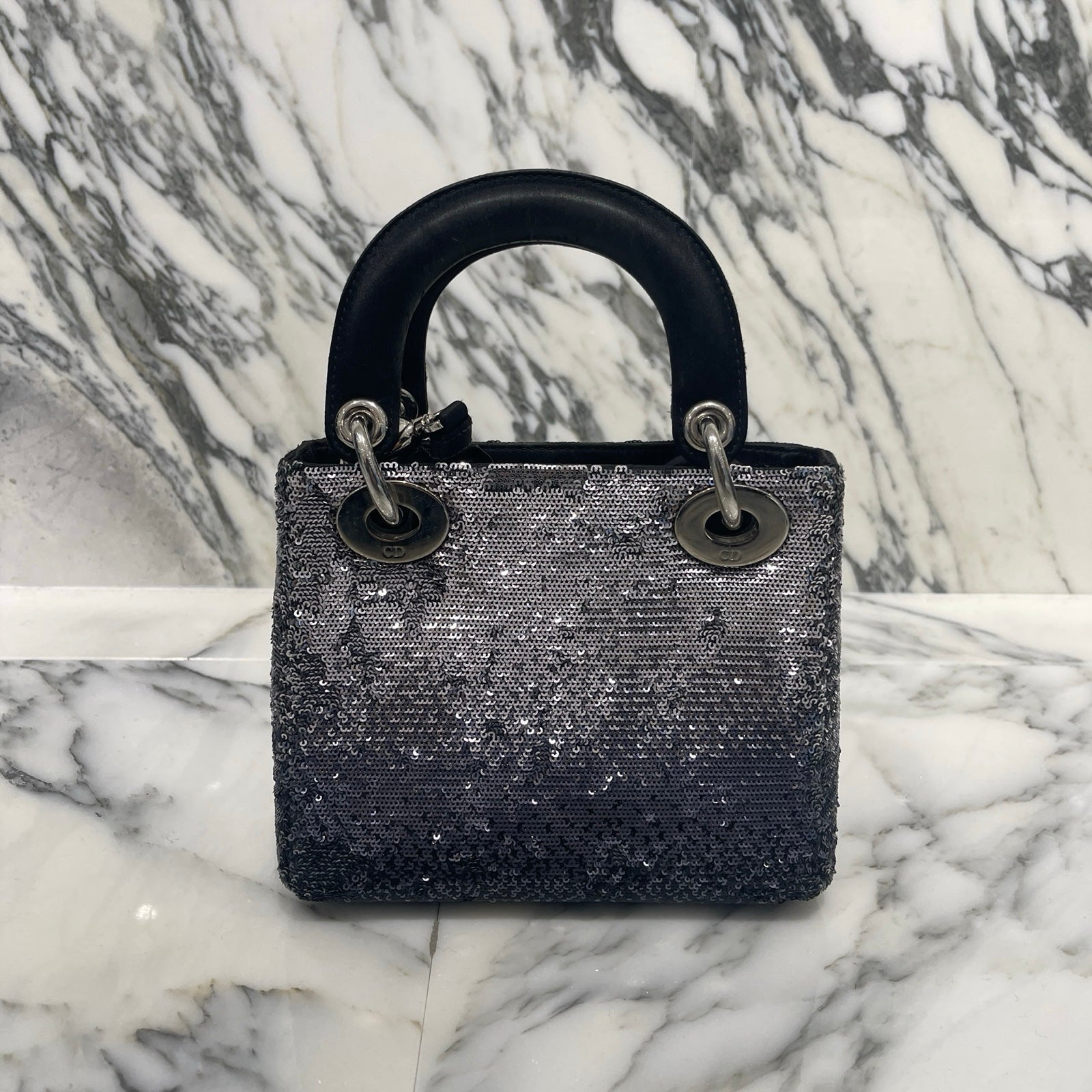 DIOR Lady Dior Glitter Mini Hand Bag