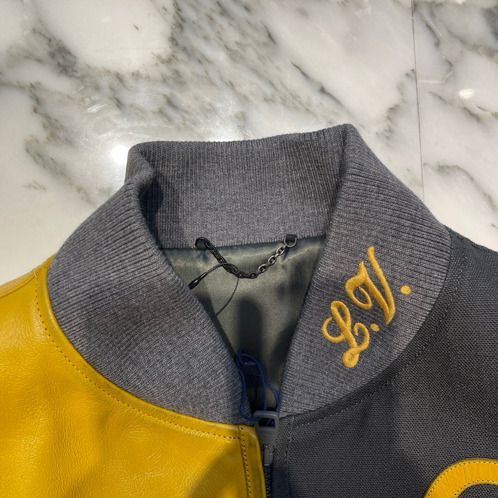 LOUIS VUITTON 2023SS Mixed Canvas Leather Bomber Jacket 1AB98D Size 48