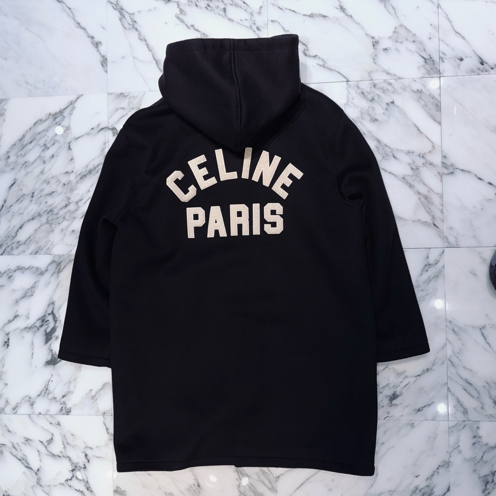CELINE 2023AW DOUBLE FACE Wool College Hoodie 2V73S553R.27NG Size 44