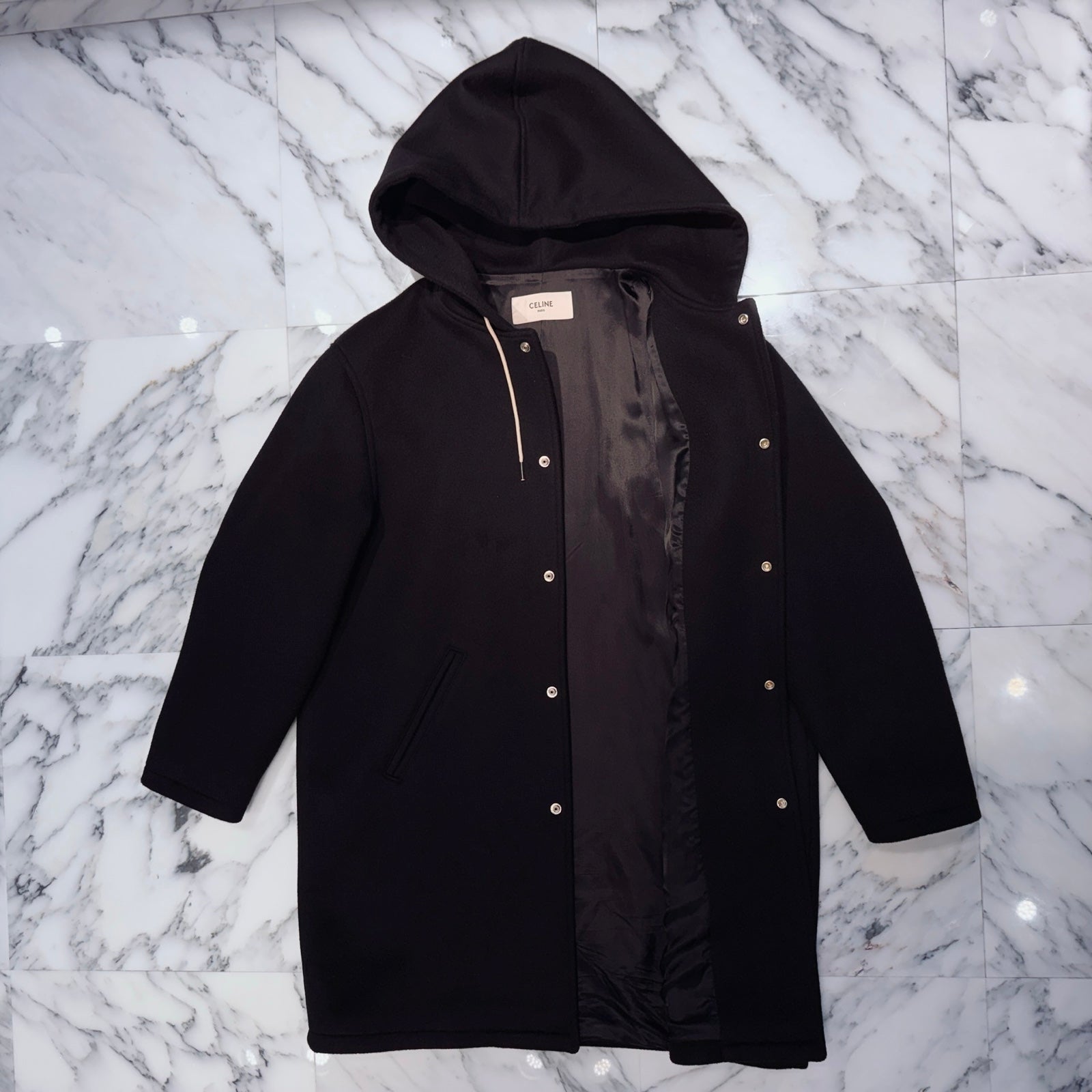 CELINE 2023AW DOUBLE FACE Wool College Hoodie 2V73S553R.27NG Size 44