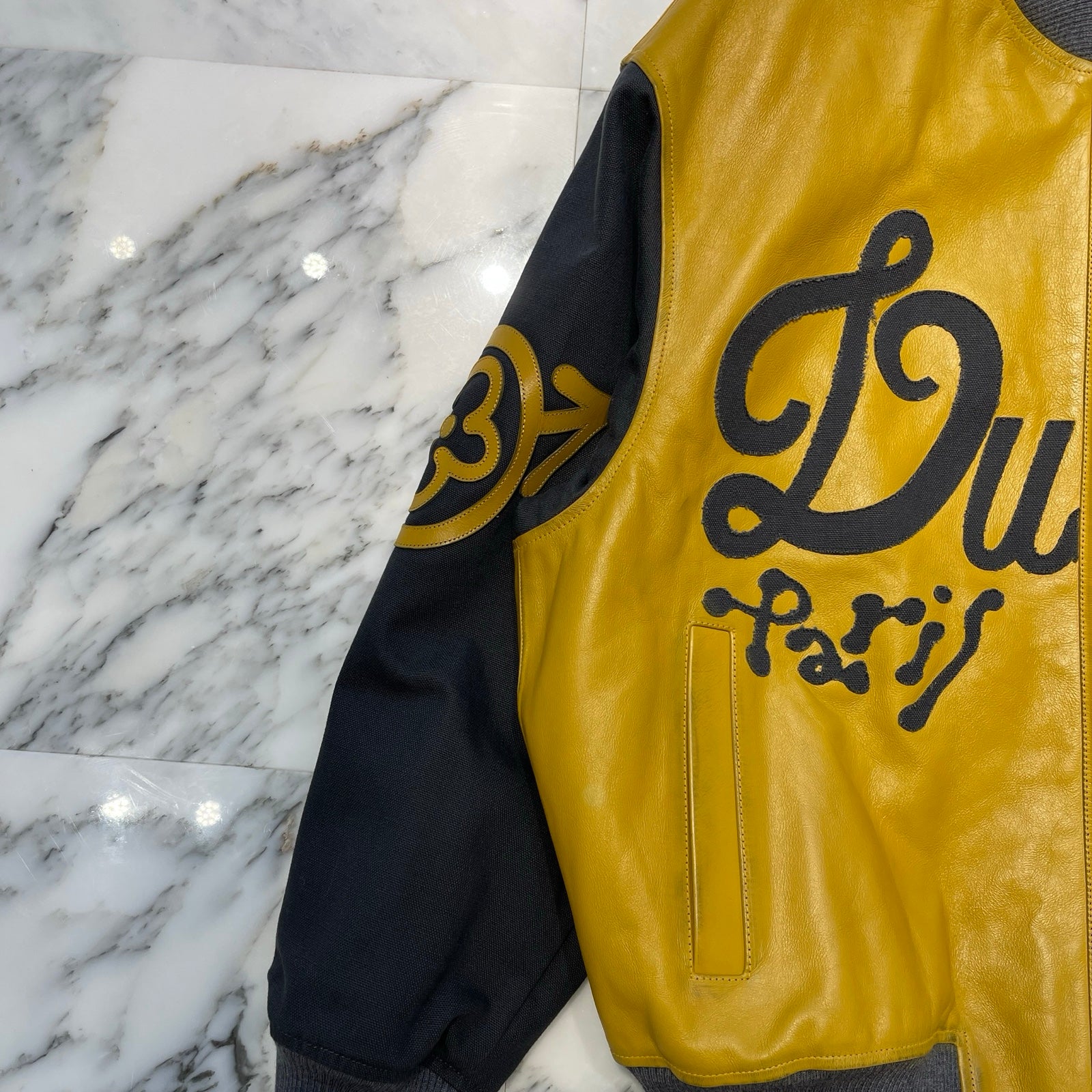 LOUIS VUITTON 2023SS Mixed Canvas Leather Bomber Jacket 1AB98D Size 48