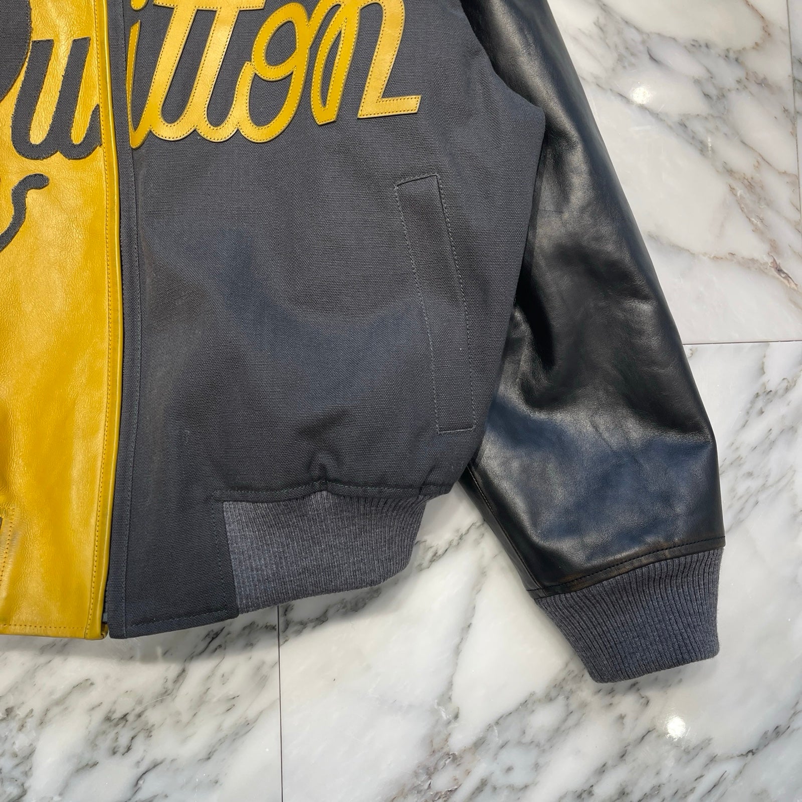 LOUIS VUITTON 2023SS Mixed Canvas Leather Bomber Jacket 1AB98D Size 48