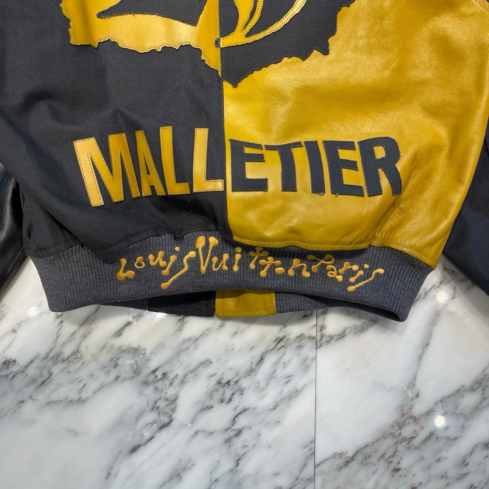 LOUIS VUITTON 2023SS Mixed Canvas Leather Bomber Jacket 1AB98D Size 48