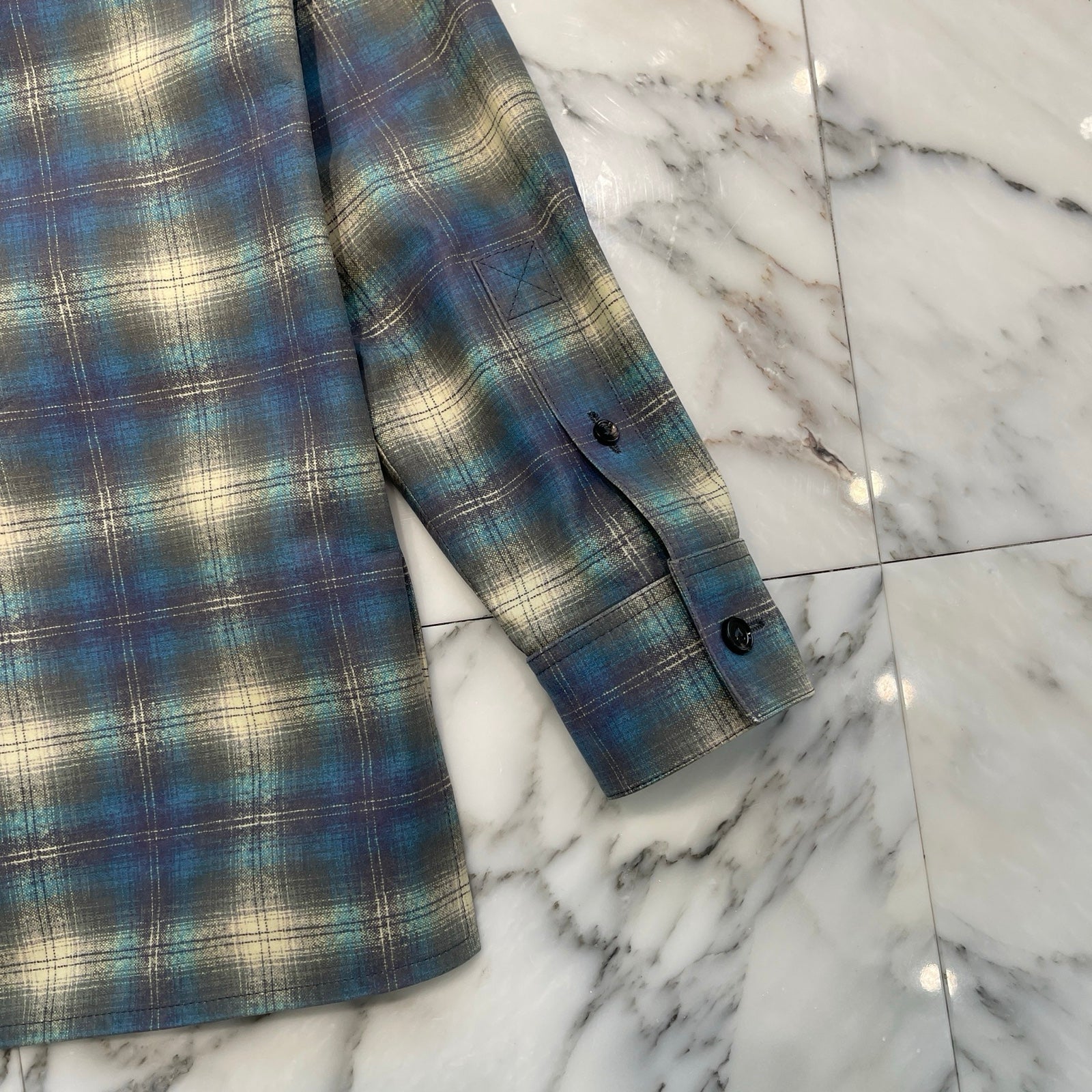 BOTTEGA VENETA 2023SS Relaxed Fit Flannel Print Leather Shirt 736013V2QG04116 Size 48