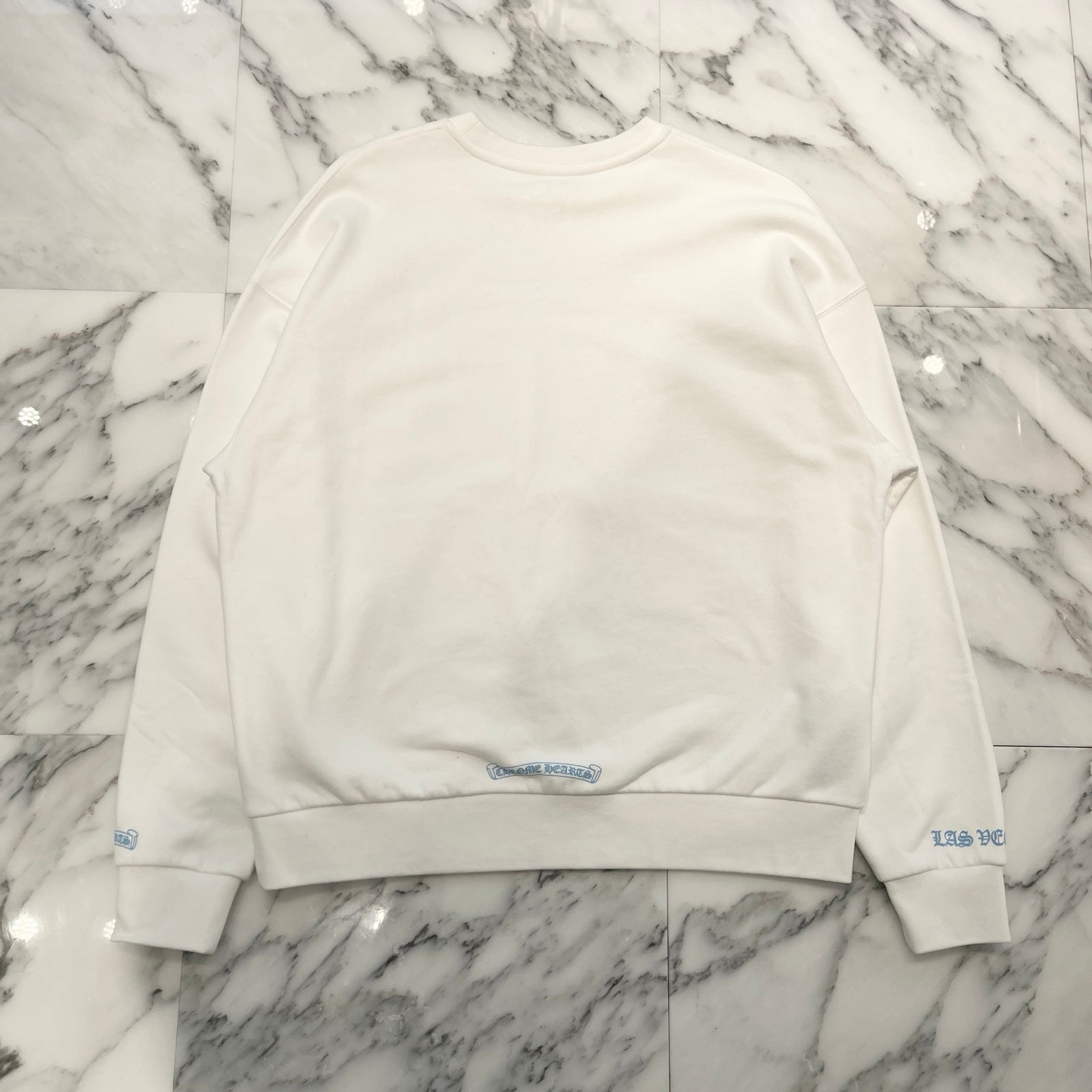 CHROME HEARTS Las Vegas Limited Fontainebleau Neck Logo Dice Print Crewneck Sweatshirt Size M クロムハーツ ラスベガス限定 ネックロゴ ダイスプリント クルーネック スウェットシャツ サイズM