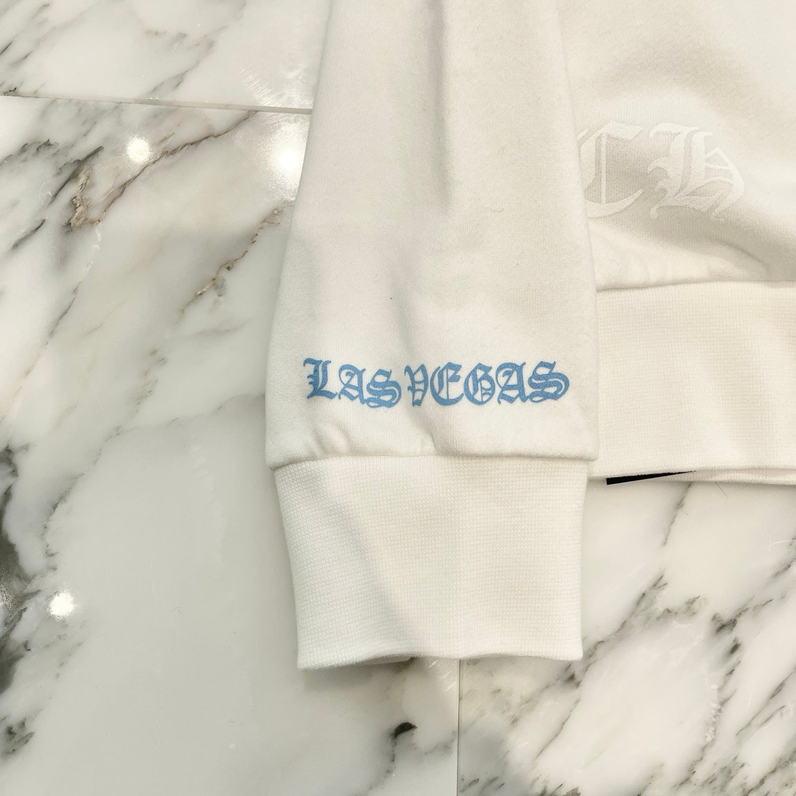 CHROME HEARTS Las Vegas Limited Fontainebleau Neck Logo Dice Print Crewneck Sweatshirt Size S クロムハーツ ラスベガス限定 ネックロゴ ダイスプリント クルーネック スウェットシャツ サイズS