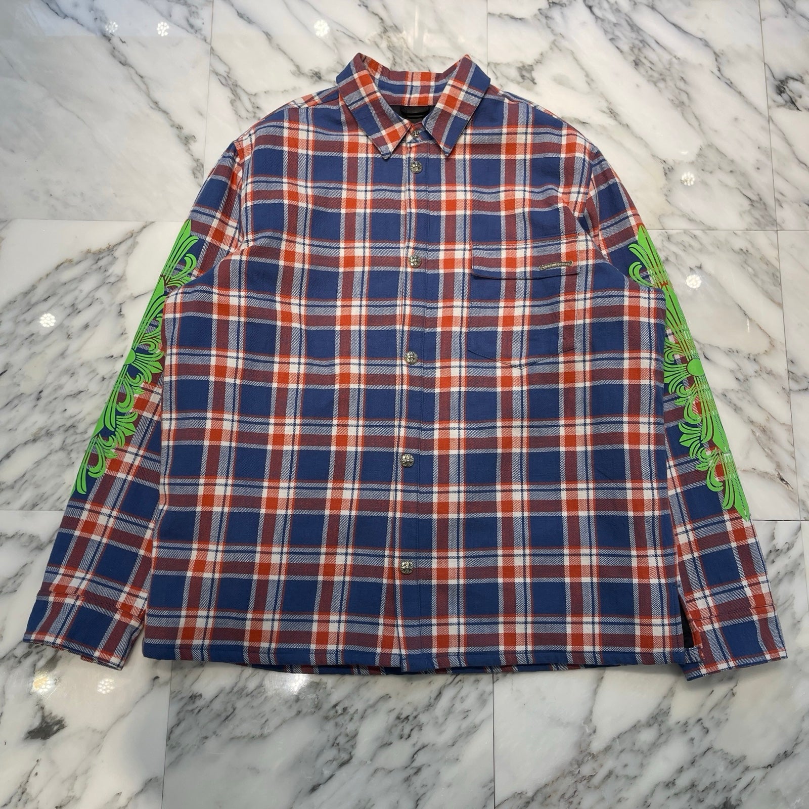 CHROME HEARTS YNOT Work'n Padded Flannel Shirt Jacket Size L クロムハーツ ワイノット ワーキンフランネルチェック シャツジャケット サイズL