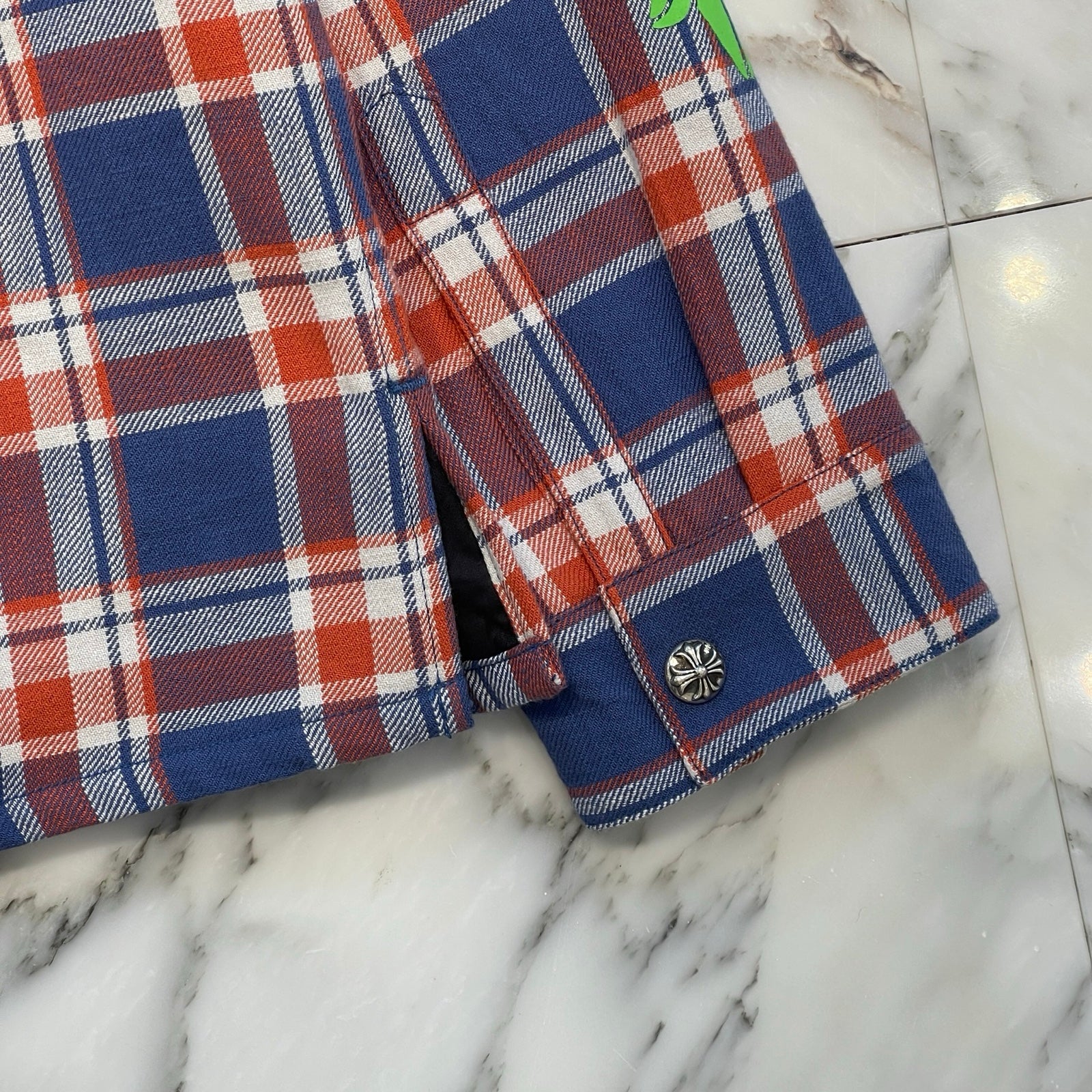 CHROME HEARTS YNOT WORK'N PADDED FLANNEL CHECK SHIRT JACKET Size L クロムハーツ ワイノット ワーキンフランネルチェック シャツジャケット サイズL