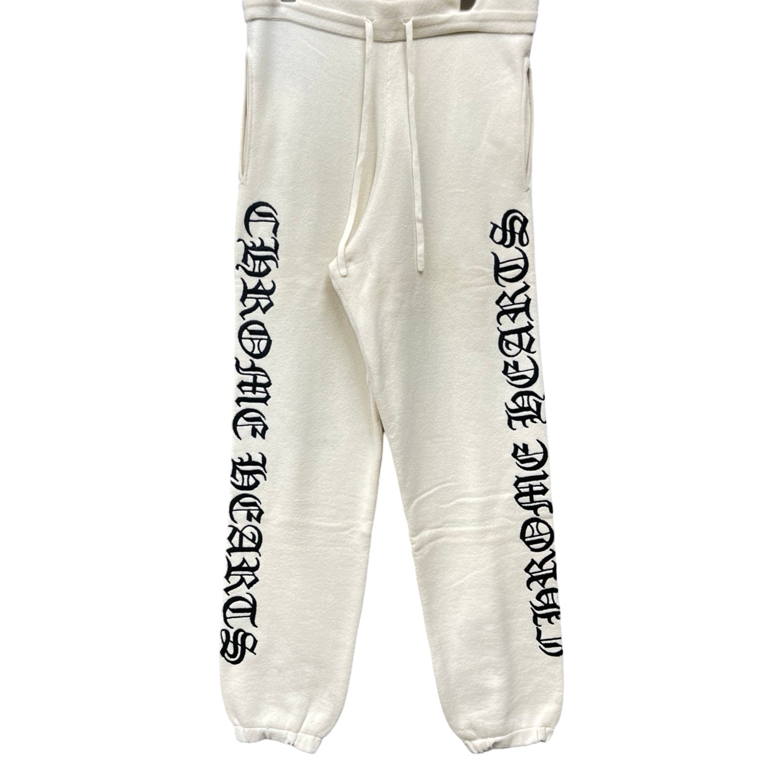 CHROME HEARTS Y NOT Embroidered CH Logo Cashmere Sweatpants Size L