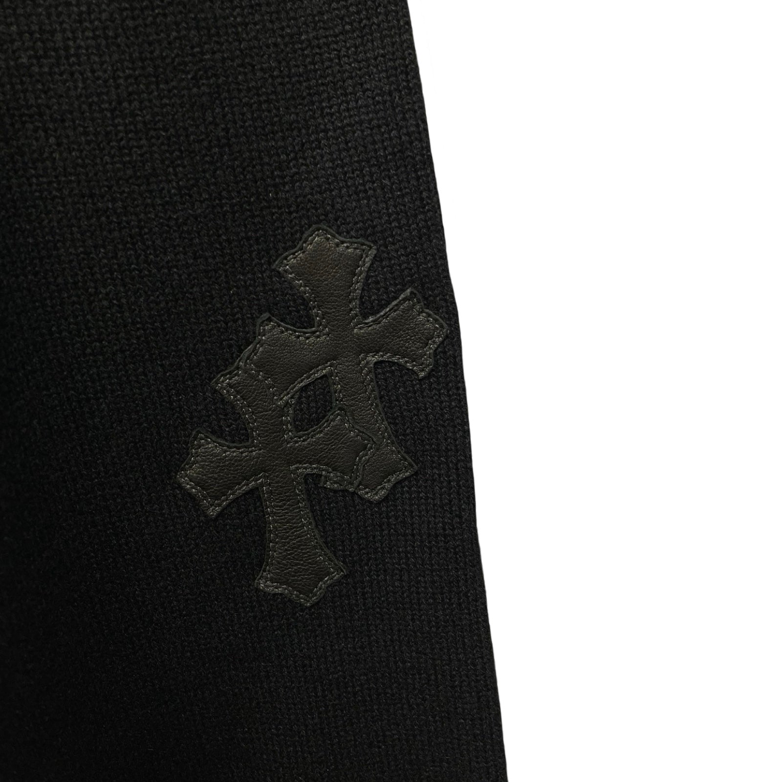 CHROME HEARTS Cross Patch Cashmere Knit Pullover Hoodie Size XL