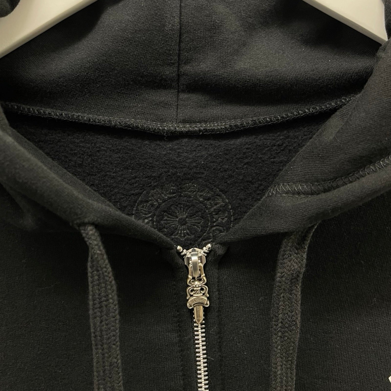 CHROME HEARTS Back Arch USA Logo Zip Up Hoodie Size L