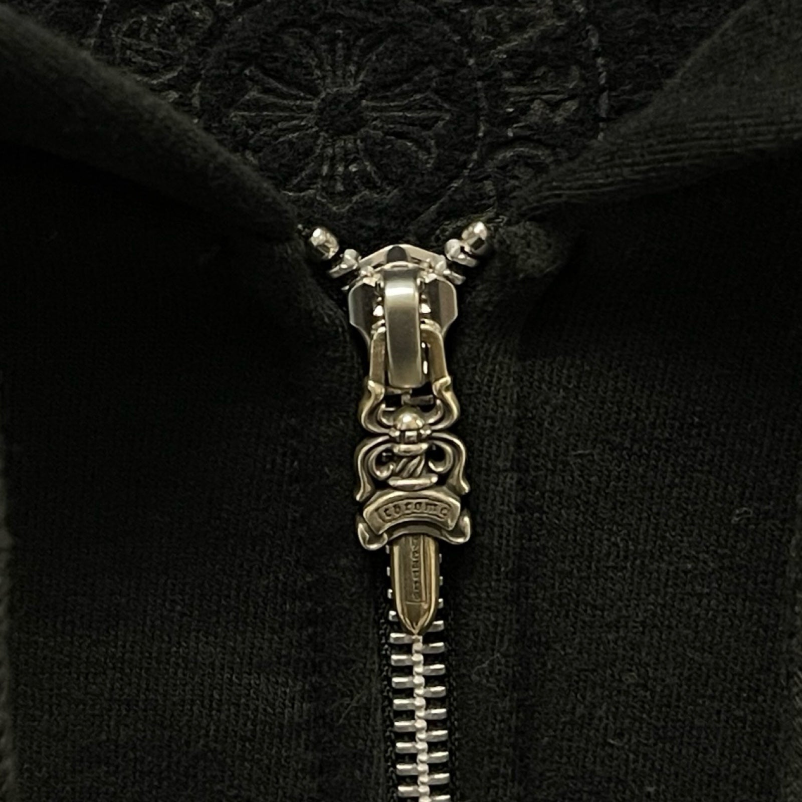 CHROME HEARTS Back Arch USA Logo Zip Up Hoodie Size L