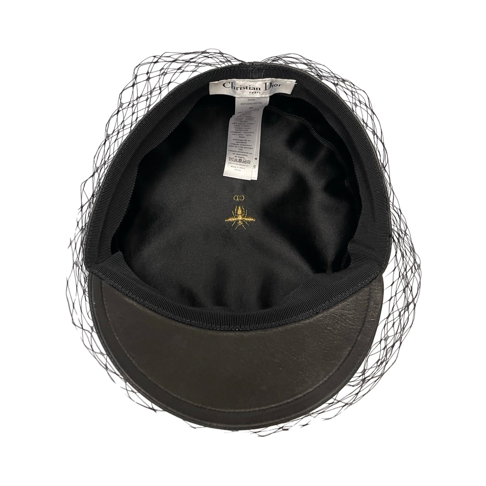 DIOR Christian Dior REVOLUTION Lamb Skin Newsboy Cap 85PAR920G700 Size 59