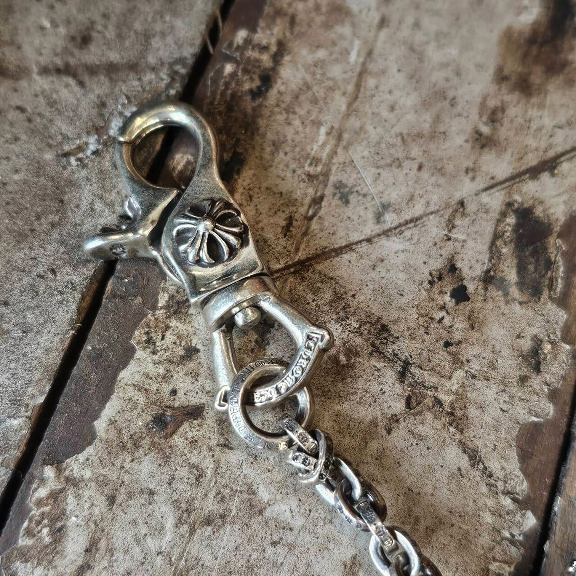 CHROME HEARTS 1 CLIP Paper Chain Triple Cross Leather Patch Coin Case クロムハーツ 1クリップ ペーパーチェーン トリプルクロス レザーパッチ コインケース