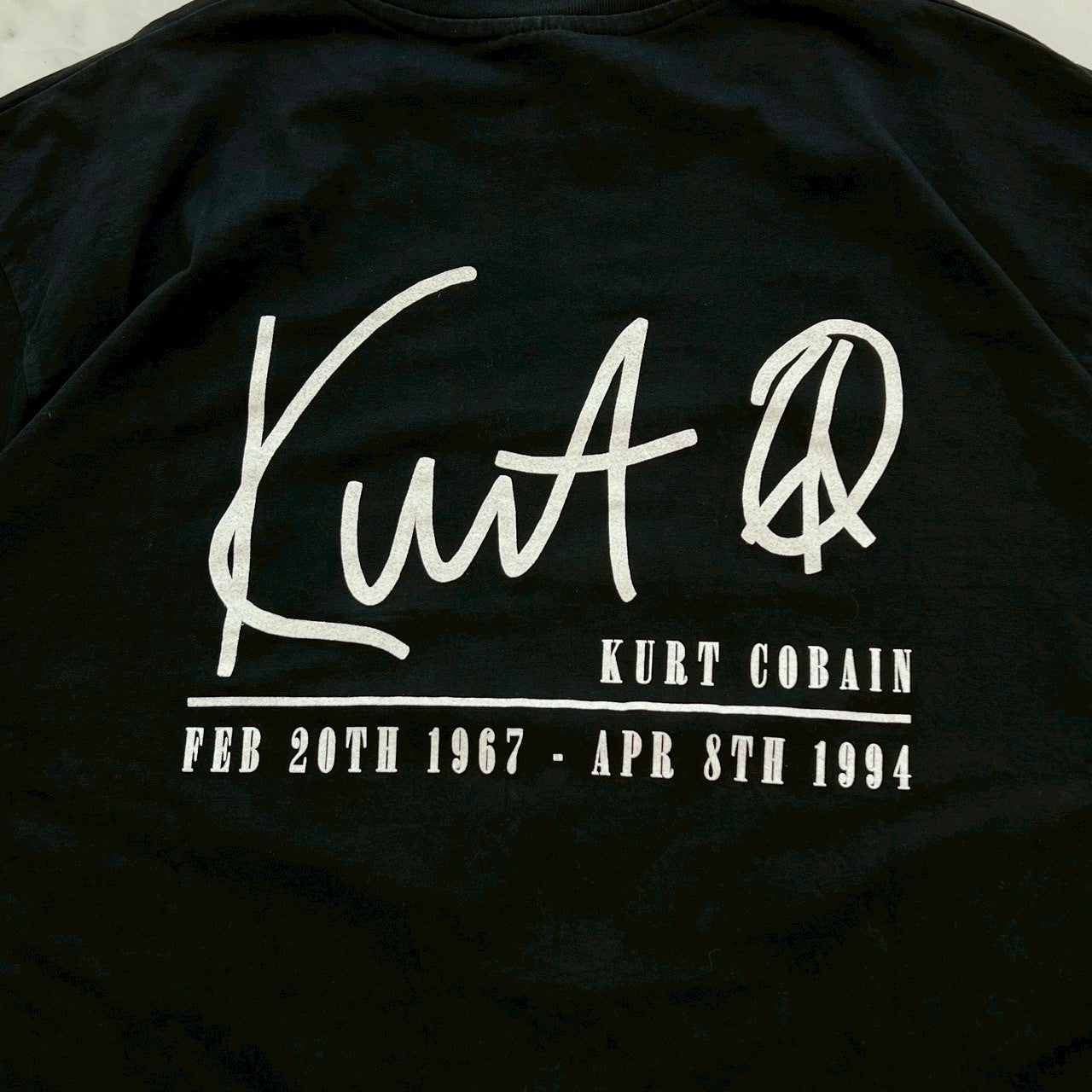 90's NIRVANA  Cobain 追悼スウェット　カートコバーン 90's～ ''NIRVANA'' カート・コバーン 両面袖プリント