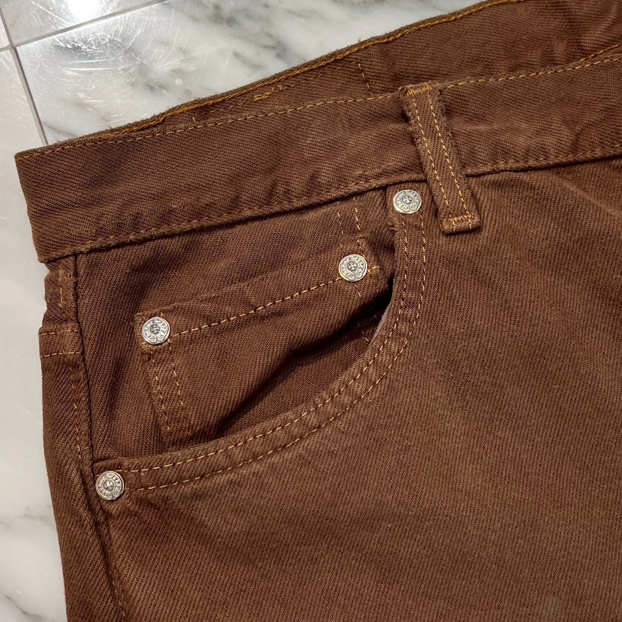 CHROME HEARTS × Levi's Body VNTG Multi Cross Leather Patch Jeans Size 33 クロムハーツ × リーバイスボディ ヴィンテージ クロスレザーパッチ ジーンズ デニムパンツ サイズ33