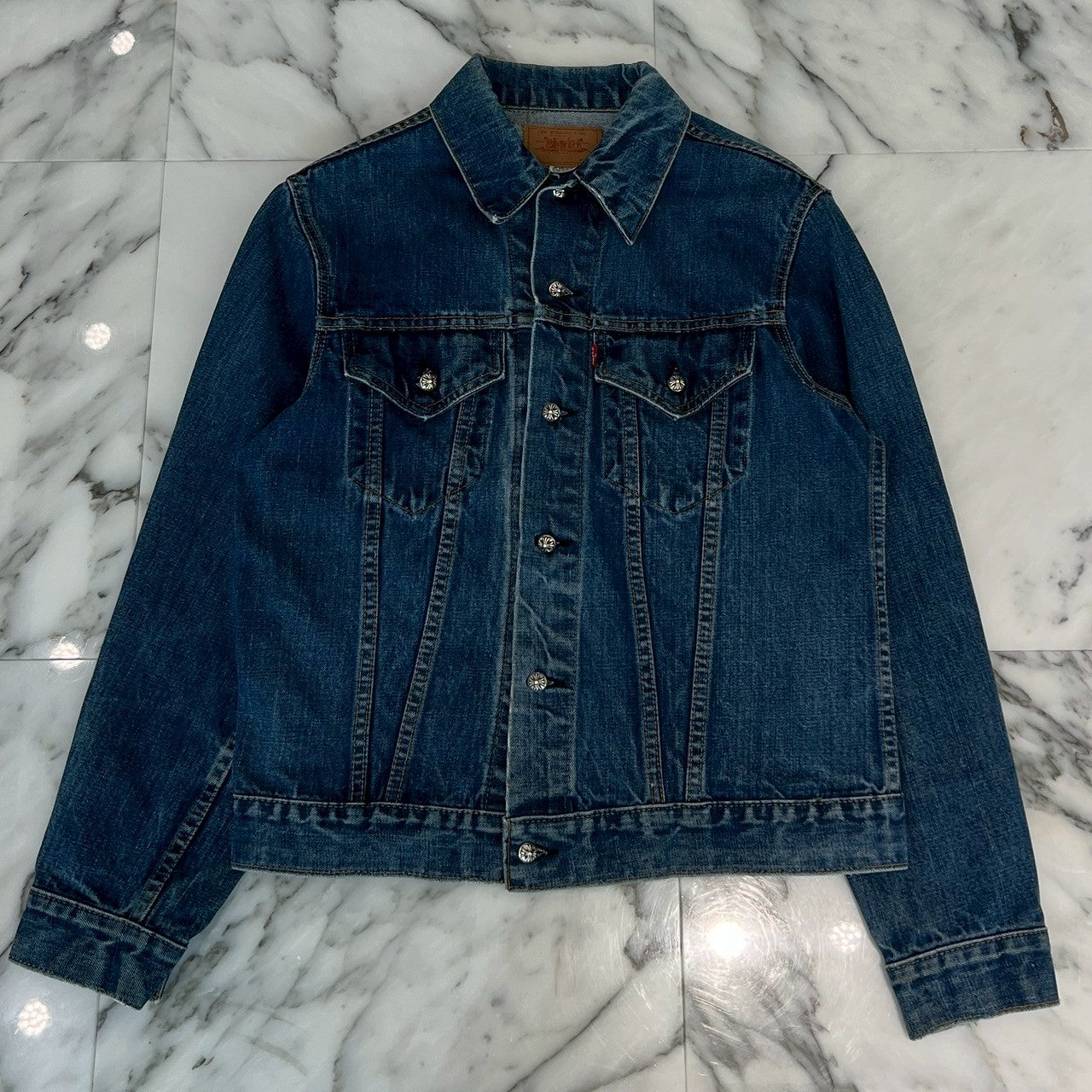 CHROME HEARTS × Levi's Body VNTG Cross Ball Denim Jacket Size S クロムハーツ × リーバイスボディ ヴィンテージ クロスボール デニムジャケット サイズS