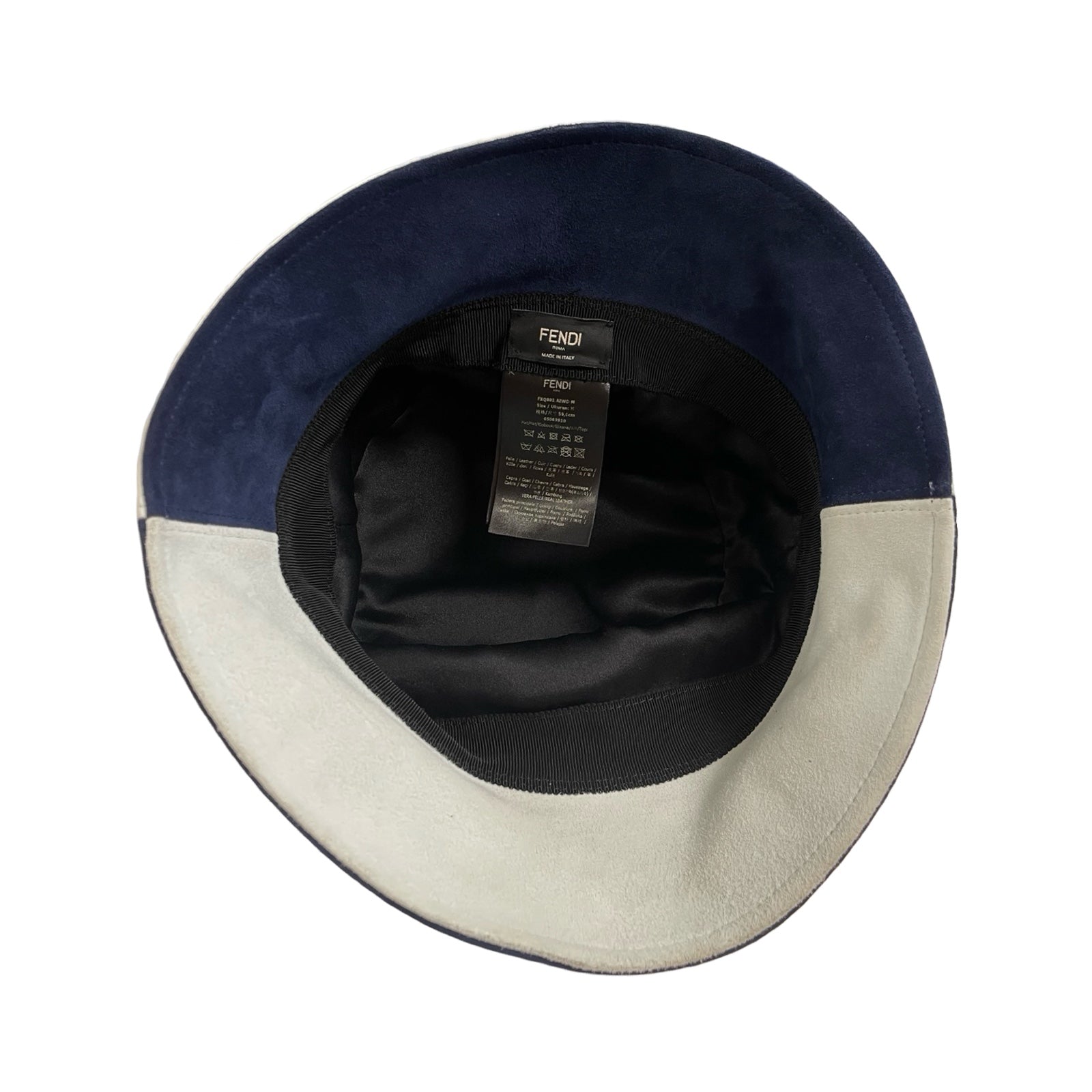 FENDI Two Tone Suede Logo Bucket Hat FXQ801 Size M
