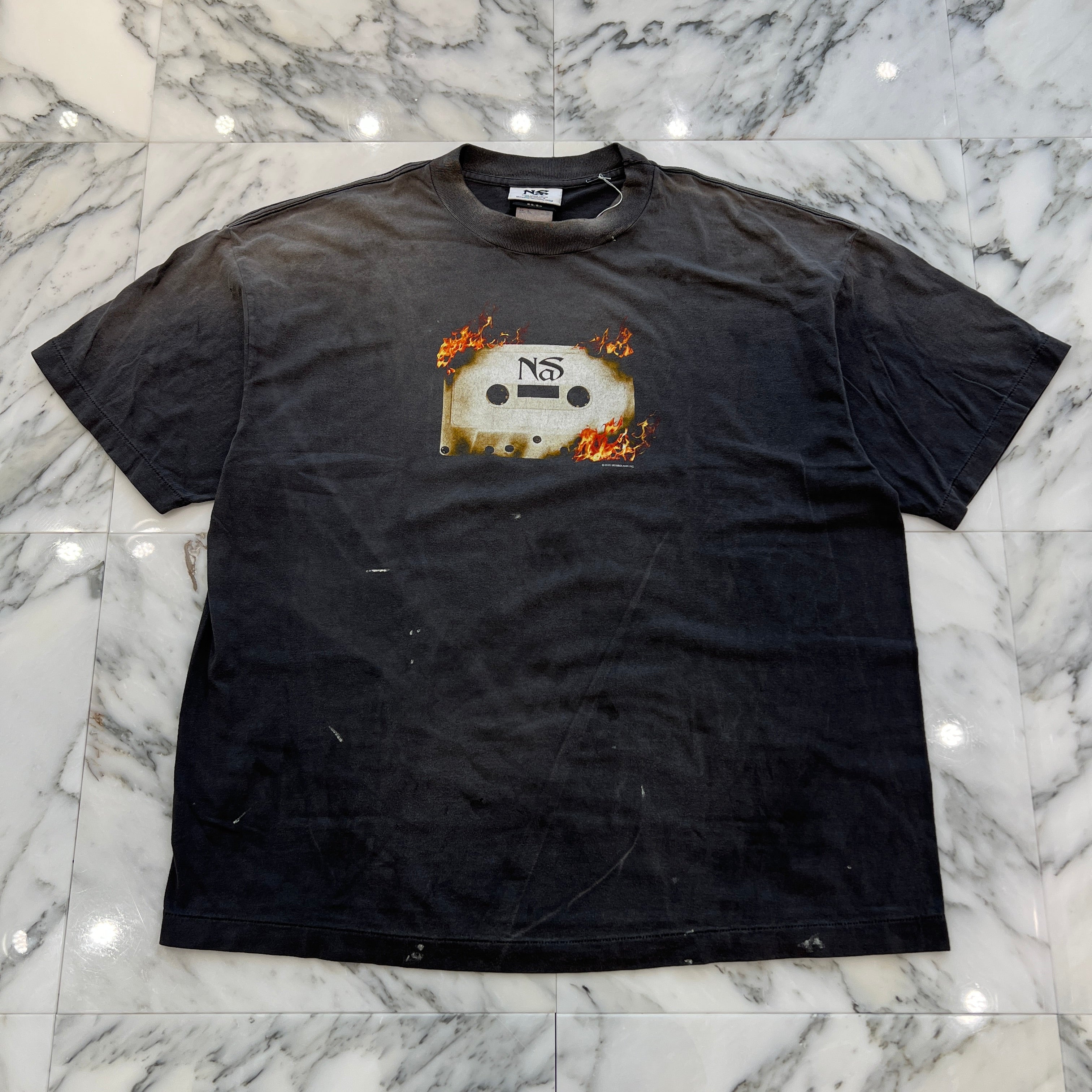SAINT Mxxxxxx × NaS 2025AW Cassette Tape Print Tee SM-HR1-0000-C20