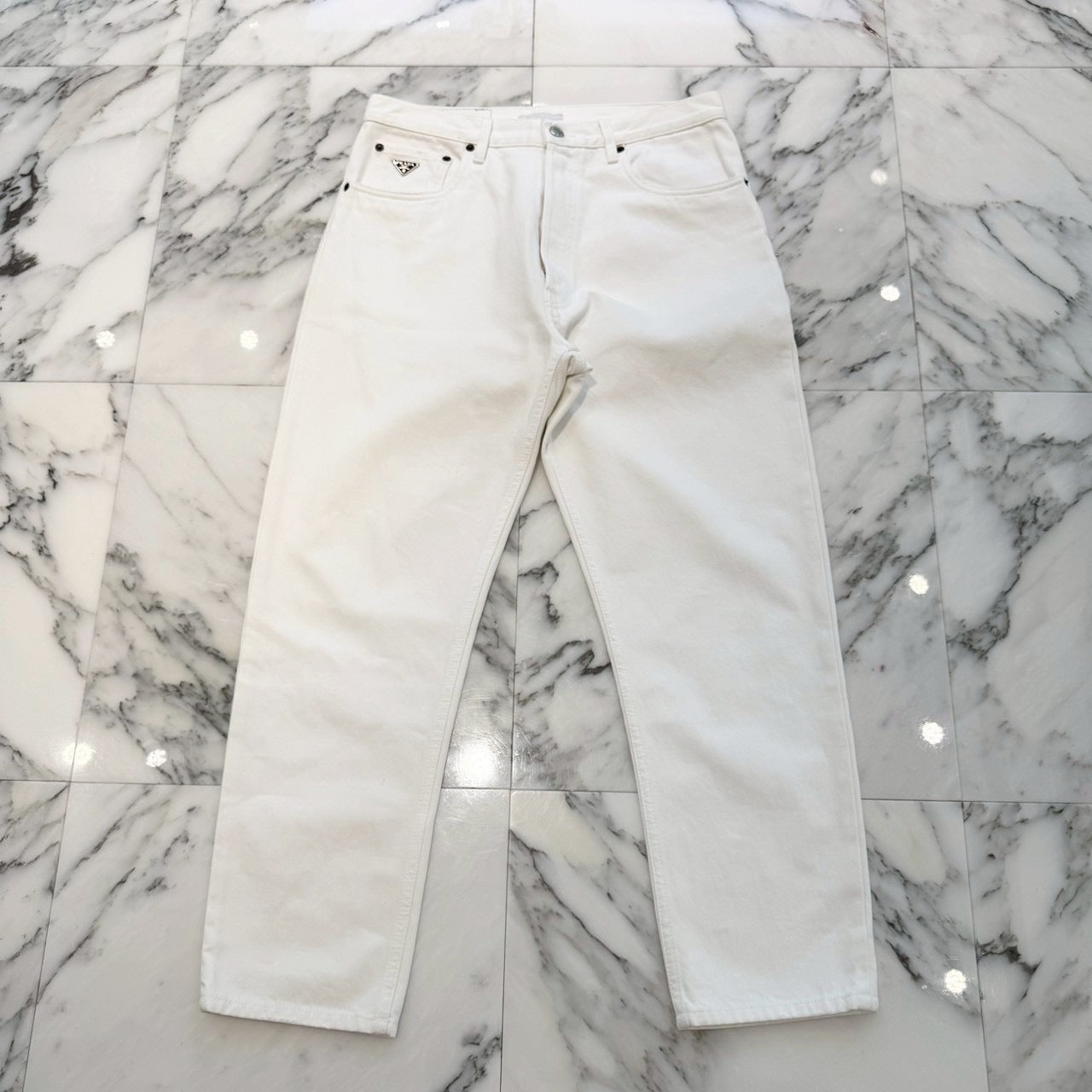 PRADA 2023SS Triangle Logo Plate Denim Pants GEB227 S231 12PA Size 30 プラダ トライアングルロゴプレート デニムパンツ サイズ30