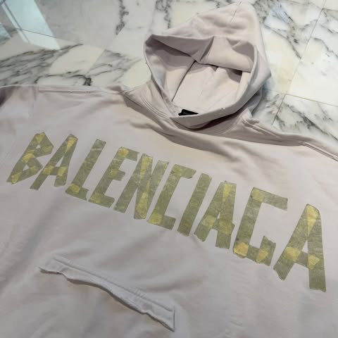 BALENCIAGA 2023SS TAPE TYPE RIPPED POCKET Hoodie 744441 Size S バレンシアガ テープタイプ リップドポケット フーディ サイズS