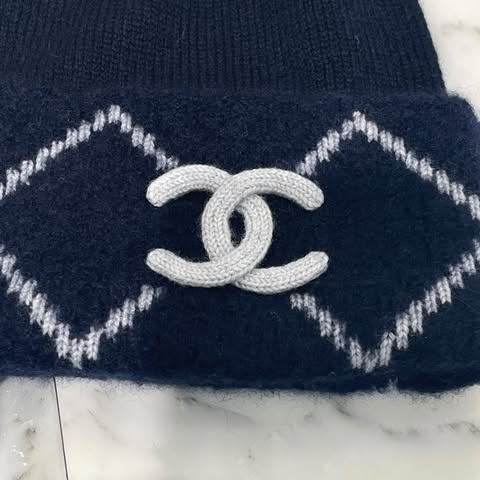 CHANEL 2024AW Argyle Logo Embroidered Beanie U4T7L9AH Size ONE SIZE シャネル アーガイルロゴ刺繍 ビーニー サイズONE SIZE