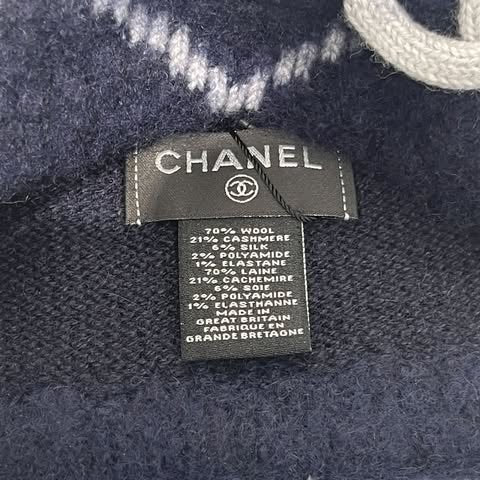 CHANEL 2024AW Argyle Logo Embroidered Beanie U4T7L9AH Size ONE SIZE シャネル アーガイルロゴ刺繍 ビーニー サイズONE SIZE