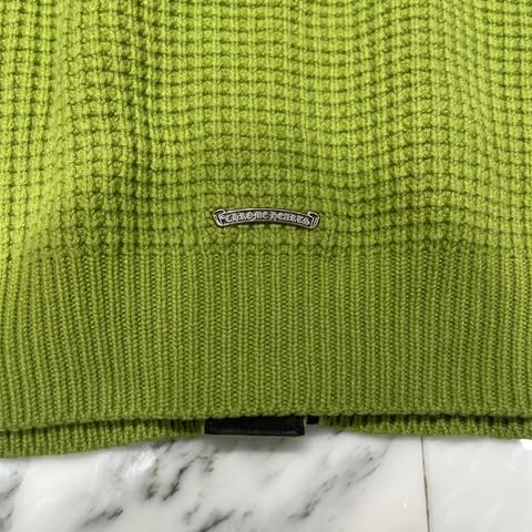 CHROME HEARTS YNOT Unborn Calf Cross Patch Cashmere Knit Cardigan Size M クロムハーツ ワイノット ハラコクロスパッチ カシミヤ ニットカーディガン サイズM