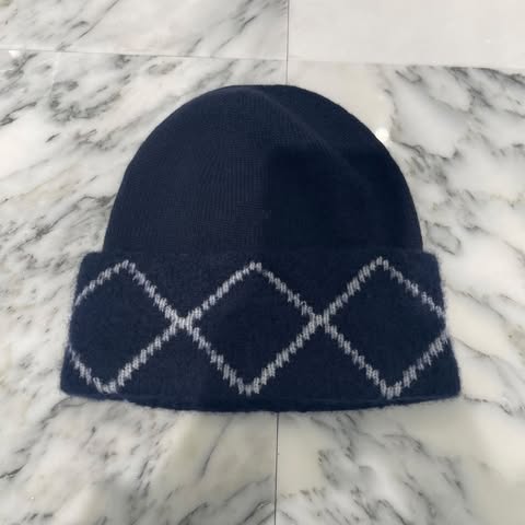 CHANEL 2024AW Argyle Logo Embroidered Beanie U4T7L9AH Size ONE SIZE シャネル アーガイルロゴ刺繍 ビーニー サイズONE SIZE