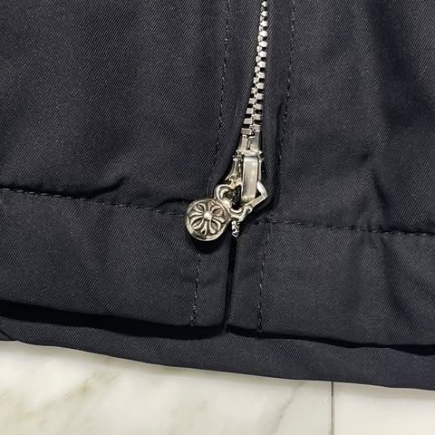 CHROME HEARTS Red 3 Cross Leather Patch Racing Zip Up Jacket Size M クロムハーツ レッド3クロス レザーパッチ レーシング ジップアップ ジャケット サイズM