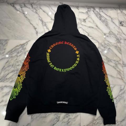 CHROME HEARTS Back Gradation Circle Logo Pullover Hoodie Size L クロムハーツ バック グラデーション サークルロゴ プルオーバーフーディ サイズL