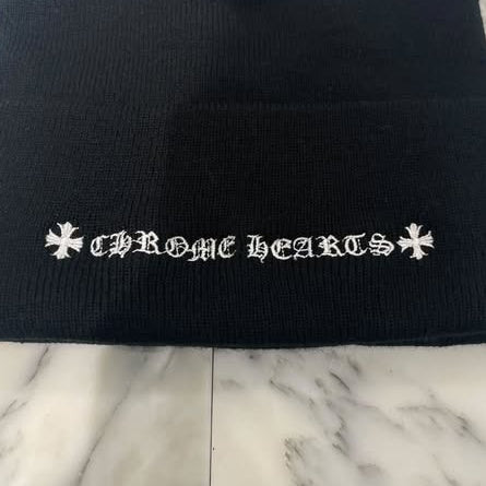 CHROME HEARTS × The Rolling Stones Lip & Tongue Leather Patch Beanie Size ONE SIZE（23cm）クロムハーツ × ローリングストーンズ リップアンドタン レザーパッチビーニー