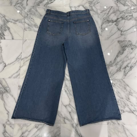 CHANEL 2024 Cruise Coco Mark Wide Denim Pants P76747V68693 Size 50 シャネル ココマーク ワイド デニムパンツ サイズ50