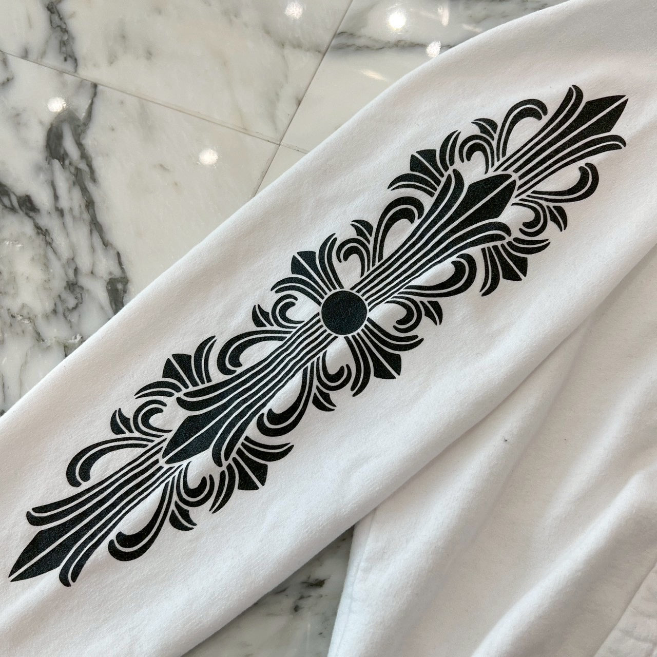 CHROME HEARTS Floral Cross Horseshoe Zip Up Hoodie Size L クロムハーツ フローラルクロス ホースシュー ジップアップフーディ サイズL