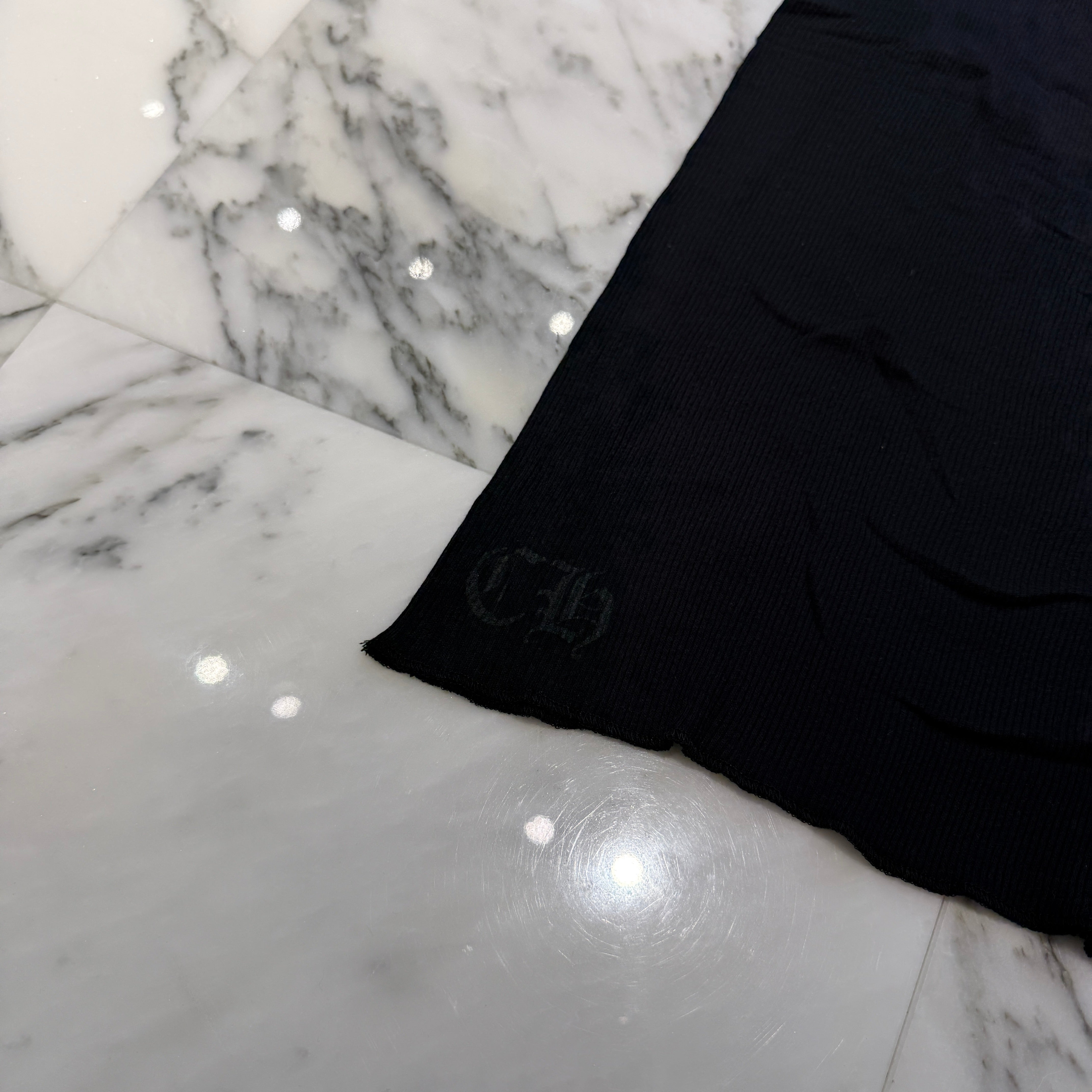 CHROME HEARTS Hairy Cross Rib Tank Top Size S クロムハーツ ヘイリークロス リブ タンクトップ サイズS