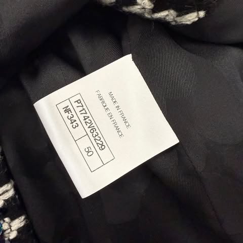 CHANEL 2022AW New Wave Stripe Sequin Acrylic Wool Jacket P71742V63229 Size 50 シャネル ニューウェーブ ストライプ スパンコール アクリルウール ジャケット サイズ 50