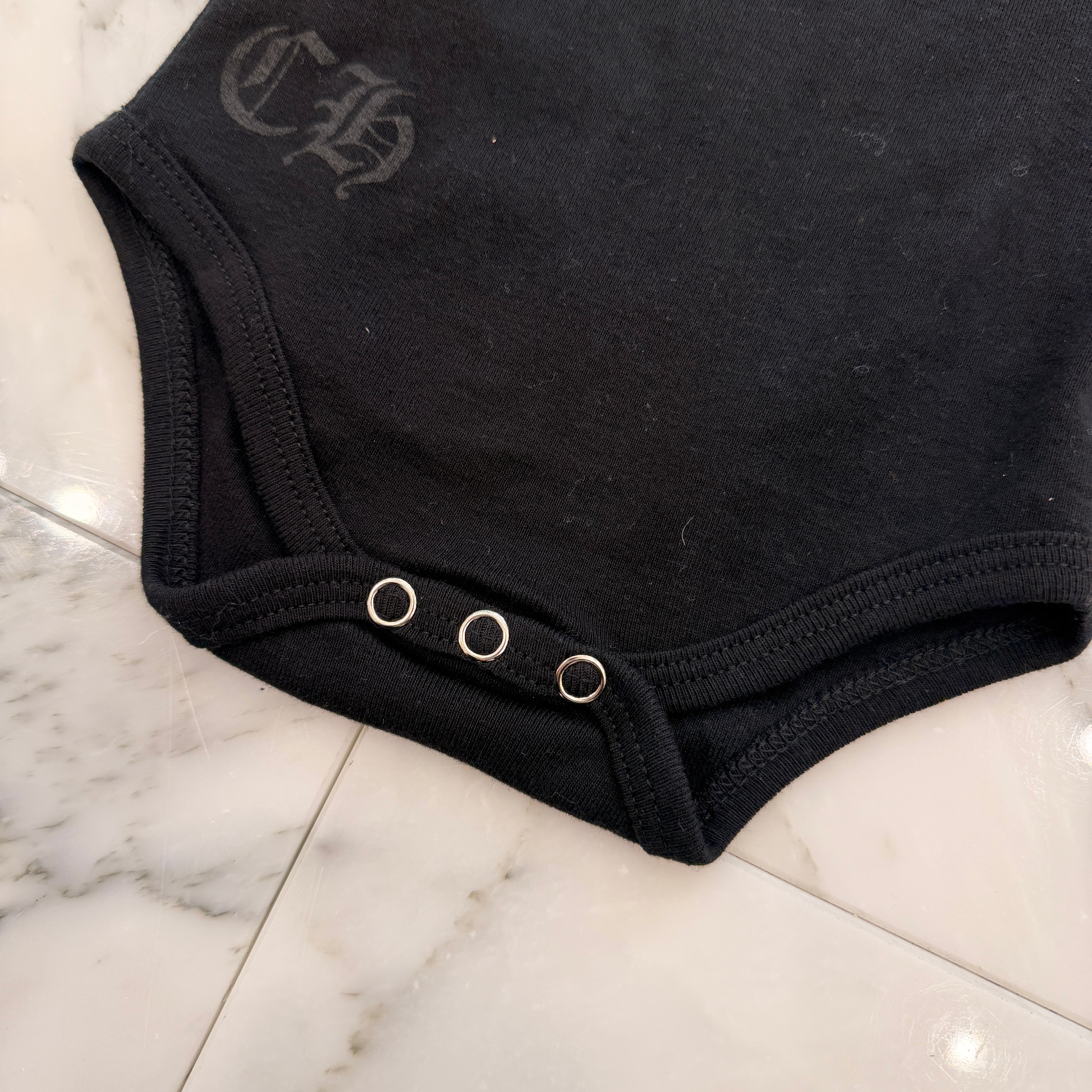 CHROME HEARTS Pink Back Scroll Short Sleeve Rompers Size 12months クロムハーツ ピンクバックスクロール半袖ロンパース サイズ12months