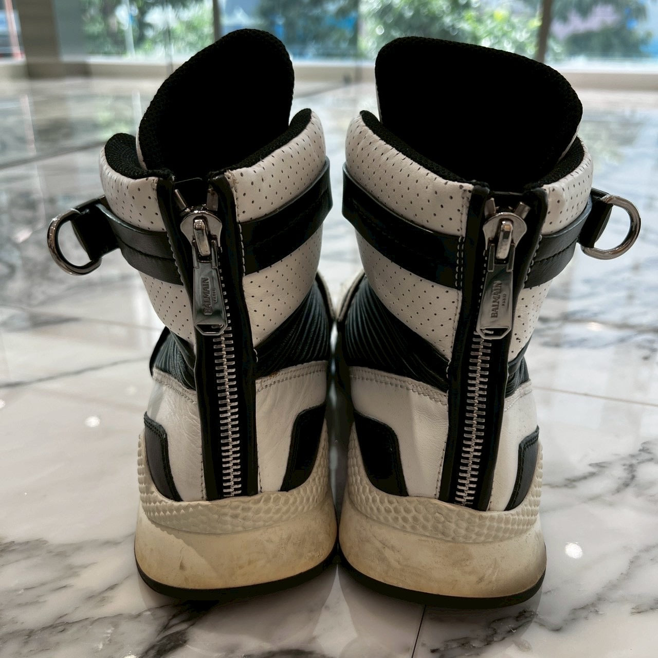 BALMAIN EXTON Logo Tape High Cut Sneakers Size 45U バルマン