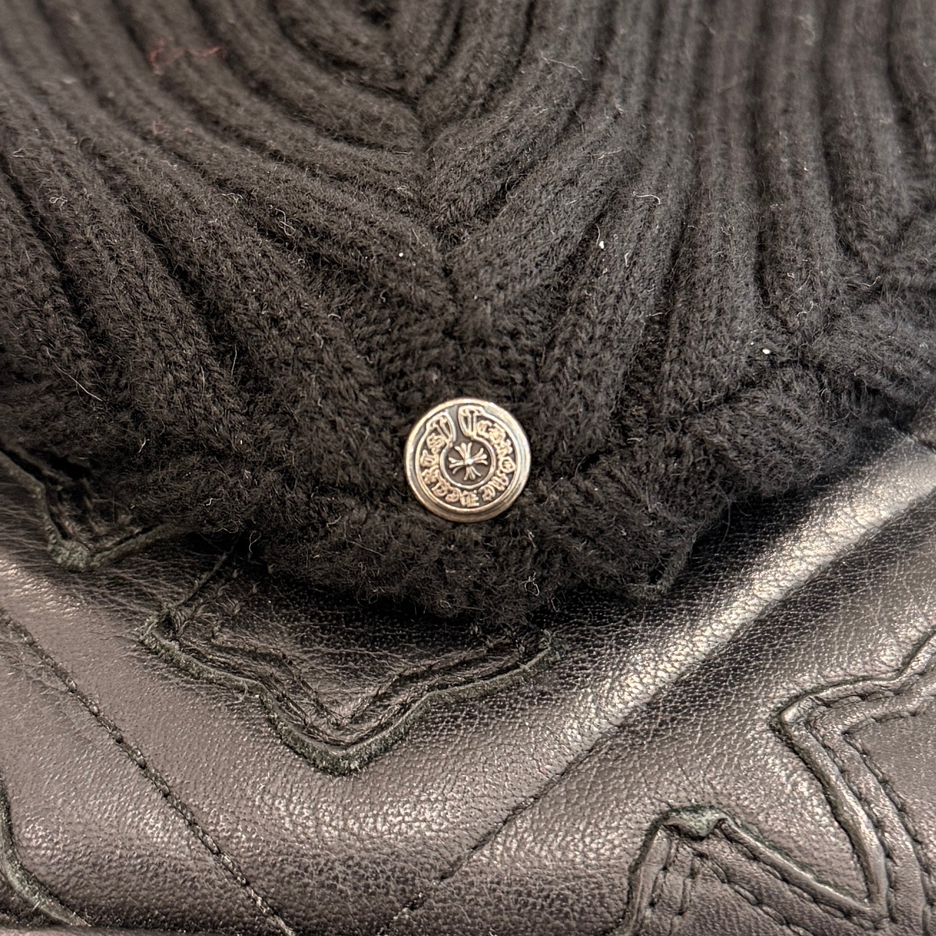 CHROME HEARTS Cashmere 1 Cross Leather Patch Beanie Size ONE SIZE (22cm) クロムハーツ カシミヤ 1 クロス レザーパッチ ビーニー サイズONE SIZE (22cm)